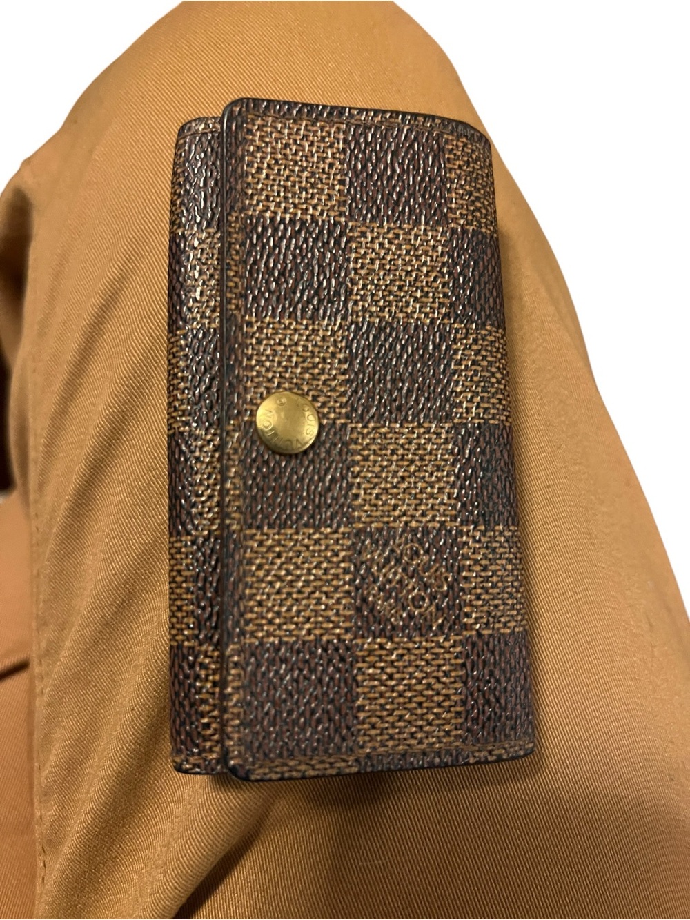 Brown Checkered Key Holder